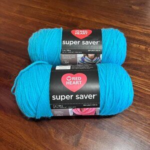 Red Heart Super Saver Turquoise Acrylic Worsted Weight Yarn